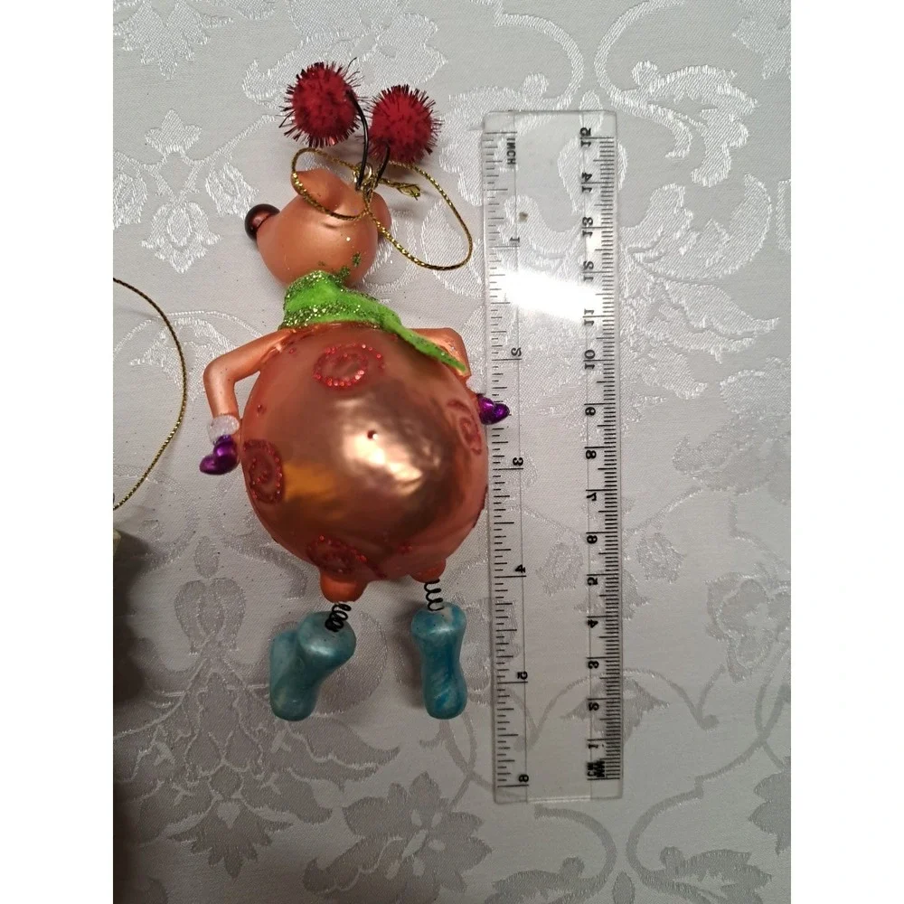 Glass Christmas Ornaments Set Of 3